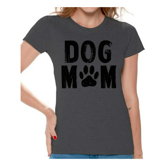 UNINUKOO Unko Womens Dog Mom Print O Neck T Shirts Long-Sleeve Sweatshirts Pullover T Shirt 